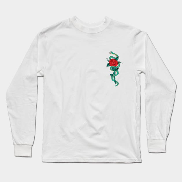 snake and rose tattoo Long Sleeve T-Shirt by dayouths